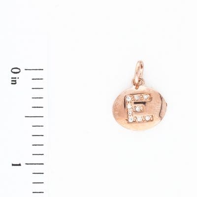 CZ Initial E - rose gold