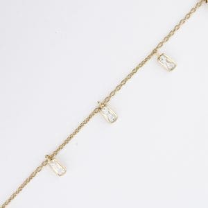 CZ Rectangle Dangle Chain