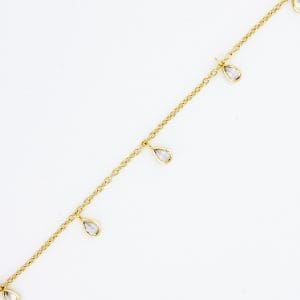 CZ Teardrop Dangle Chain