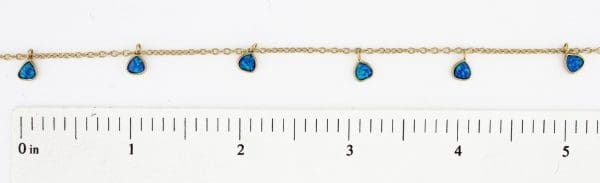 Blue Lab Opal Rounded Edge Triangle Dangle