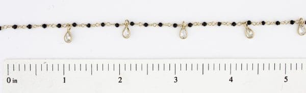 Mini Black Spinel plus CZ Teardrop Dangle