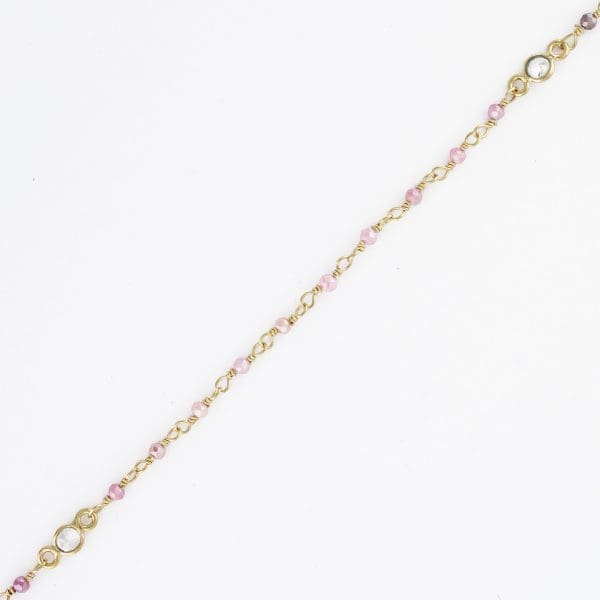 Mini Pink Mystic Moonstone with CZ Connector