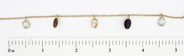 Multi-Color Gemstone Teardrop Dangle