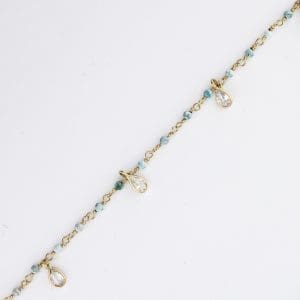 Natural Mini Turquoise 1X1 plus CZ Teardrop Dangle